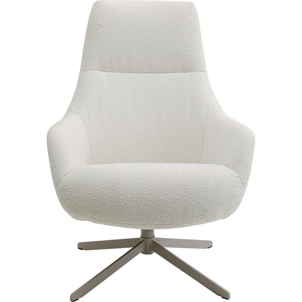 Fauteuil pivotant en polyester bouclé, MIMI crème, KARE DESIGN
