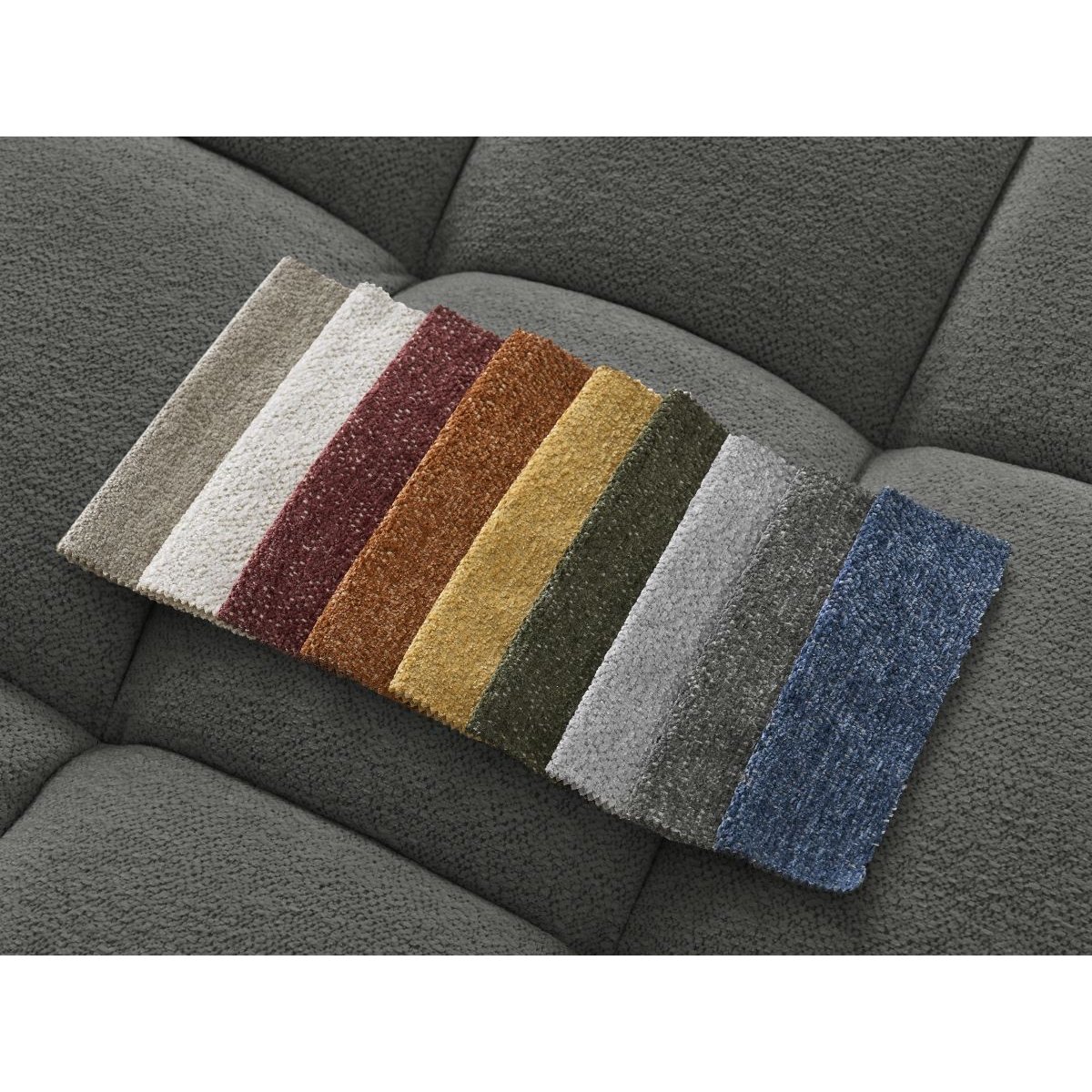 Pouf tissu chiné, EVEREST gris foncé, BOBOCHIC