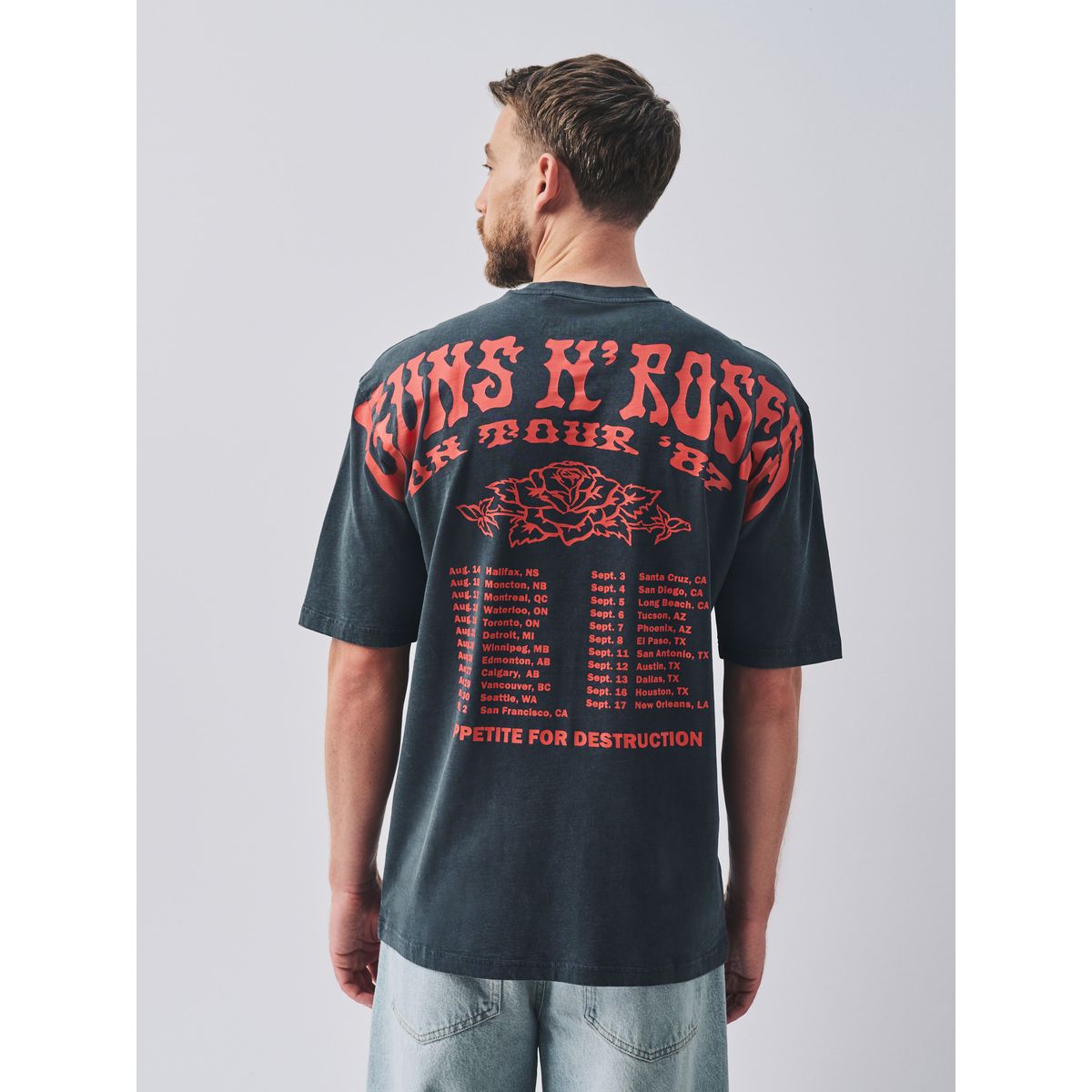 T-shirt à imprimé groupe de musique guns n roses noirs, NEXT