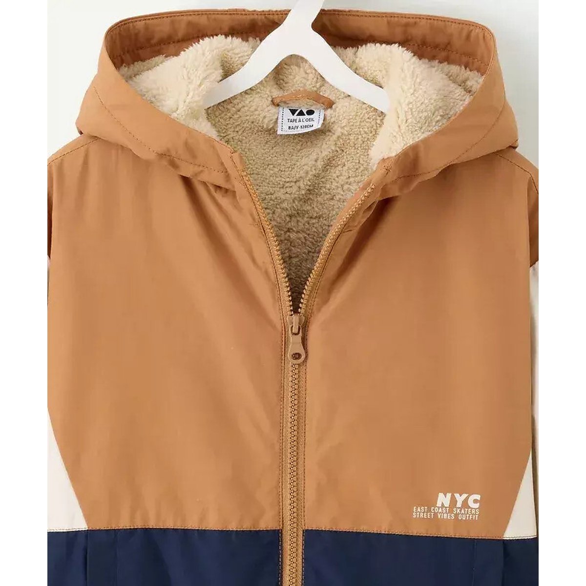 Giacca foderata in sherpa marine/cammello, TAPE A L'OEIL