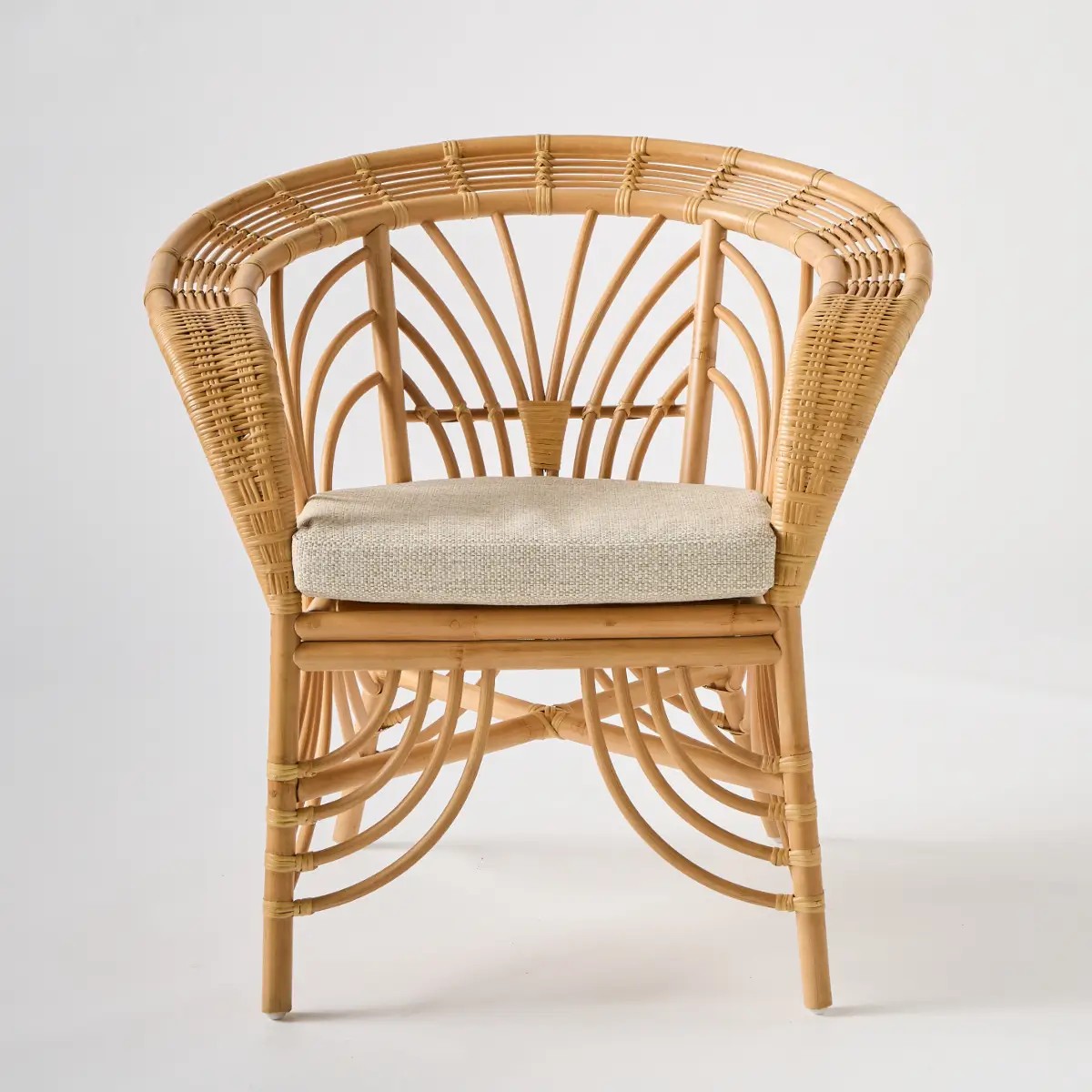 Fauteuil en rotin SHANGHAI bois fonce, KOK
