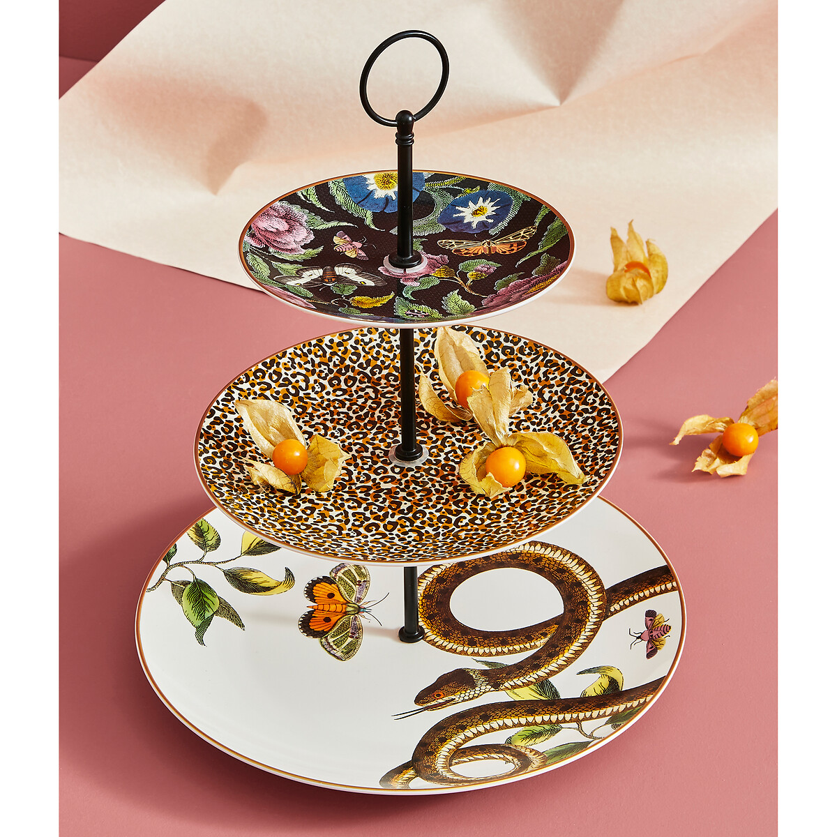 3-Tier Creatures of Curiosity Cake Stand multi-coloured, SPODE