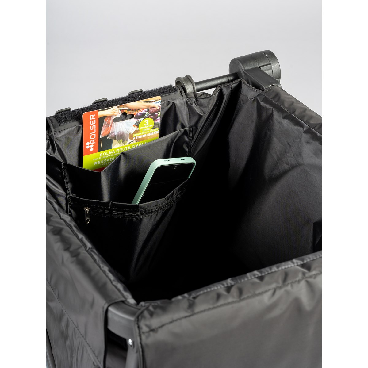 BB BASKET TWEED marine - Chariot de course Pliable - 4 roues - Noir noir, ROLSER