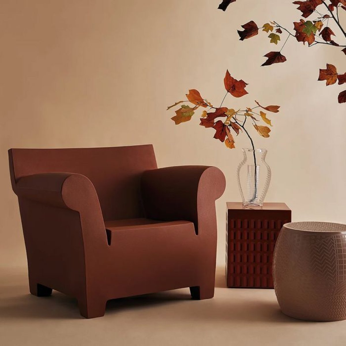 Fauteuil de jardin BUBBLE CLUB terre de sienne, KARTELL