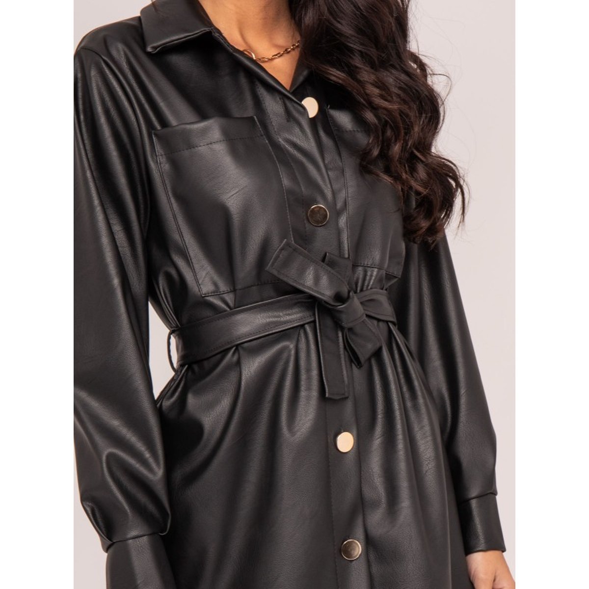 Robe Courte Simili Isky noir, DONA LISA