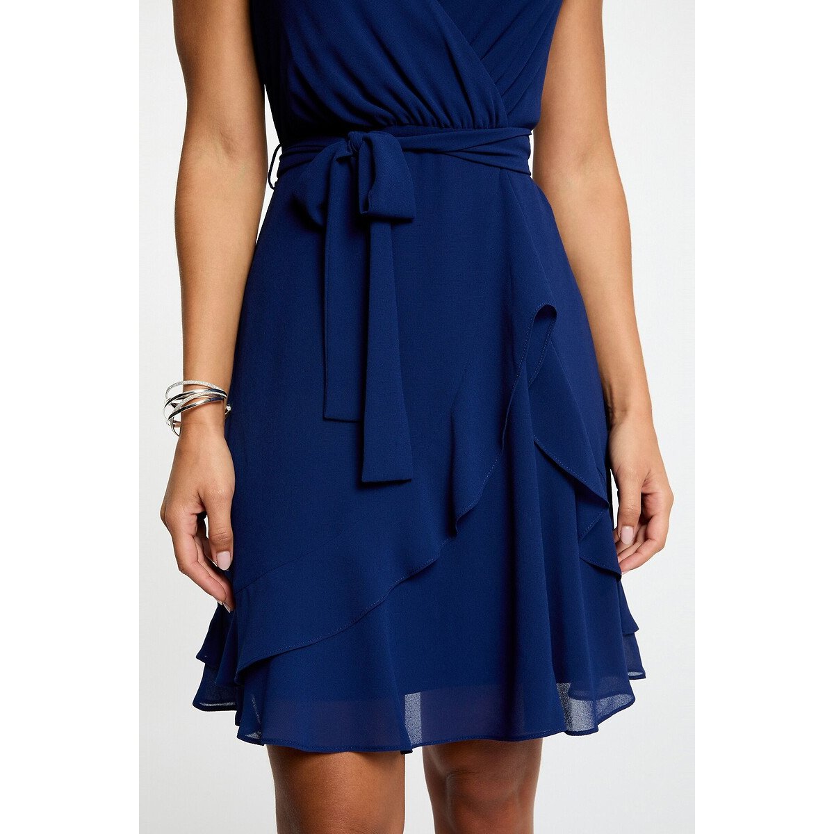 Wrapover Mini Dress navy, MORGAN