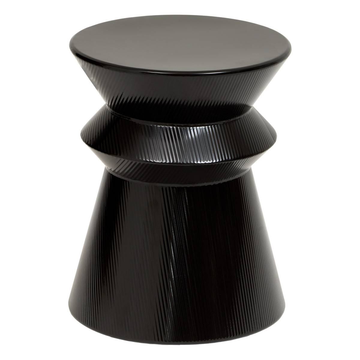 Table d'appoint ronde en acier MAYA noir, ATMOSPHERA