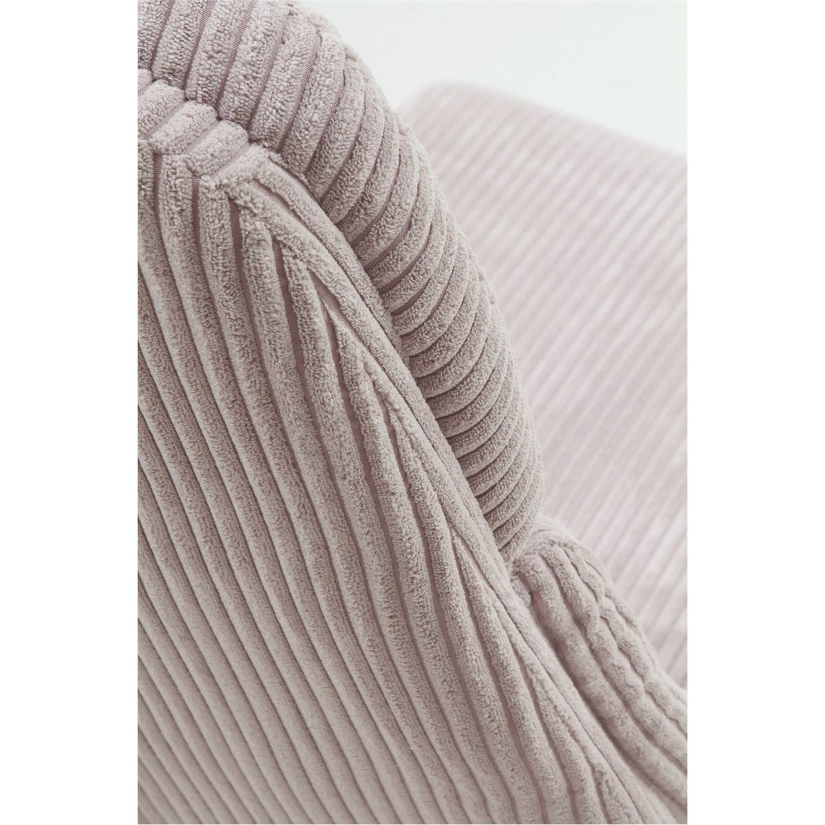 Fauteuil à bascule velours côtelé pieds hêtre lavande rose pâle côtelé, RECOLLECTION