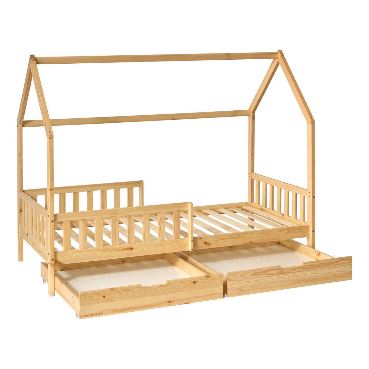Lit cabane enfant 2 tiroirs BOSCO beige, ATMOSPHERA FOR KIDS