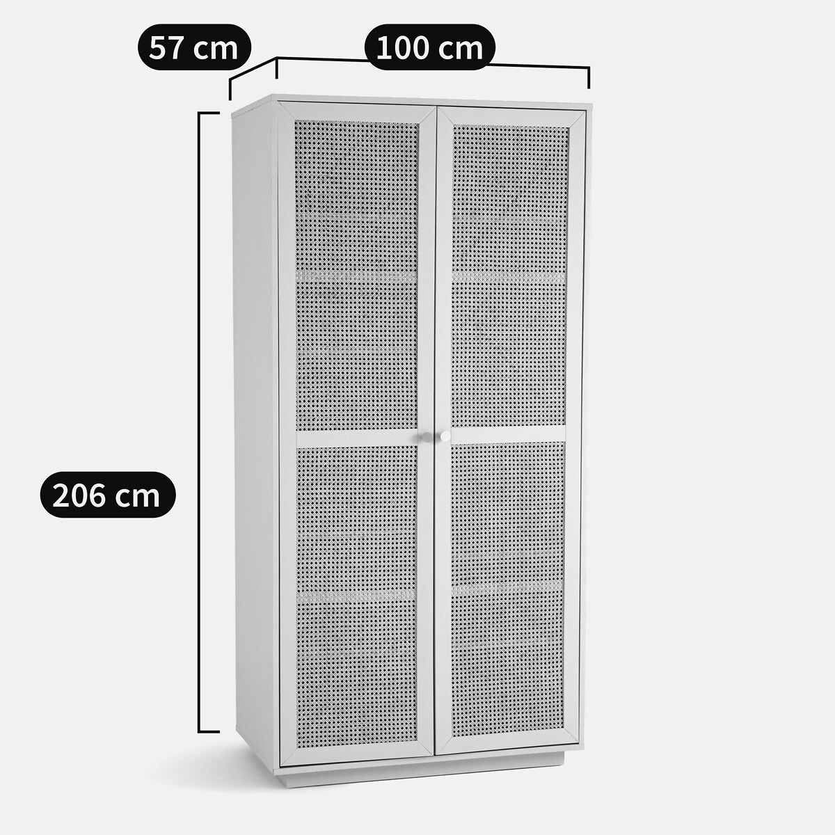 Armoire 2 portes, Paola gris/naturel, LA REDOUTE INTERIEURS