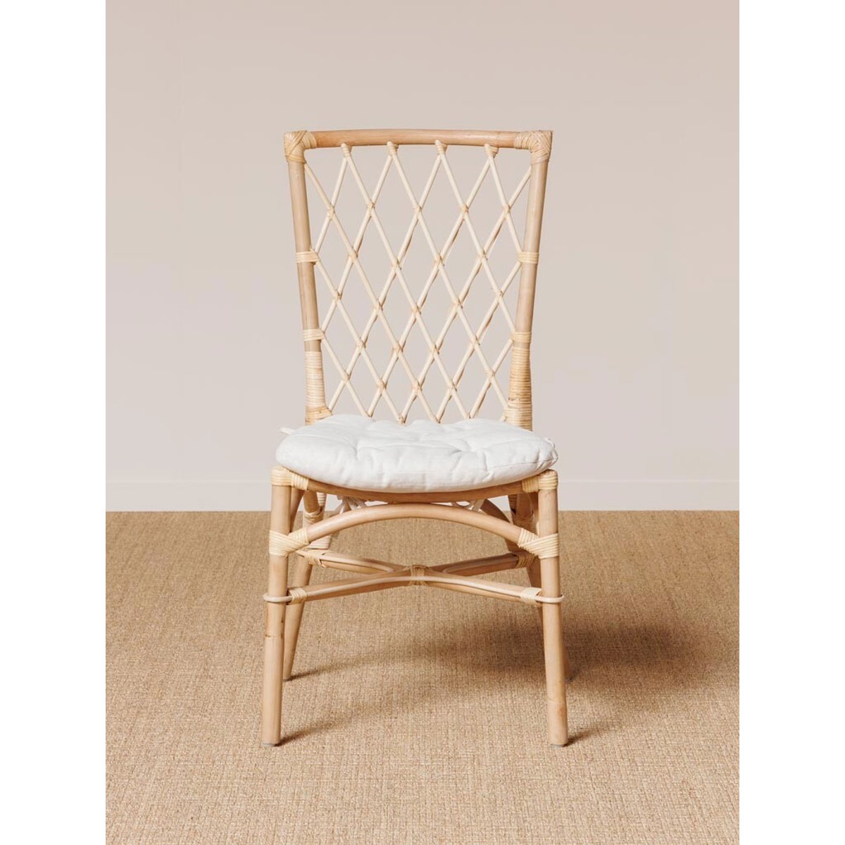 Chaise en rotin CROISILLONS blanc, CHEHOMA