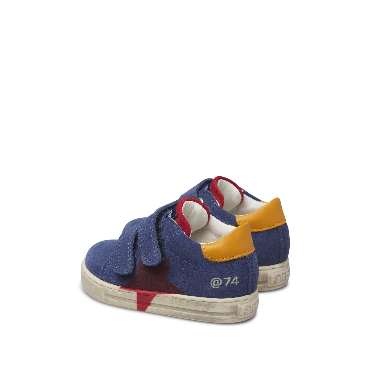 Baskets en cuir et suède SALAZAR 3 VL bleu-rouge, FALCOTTO