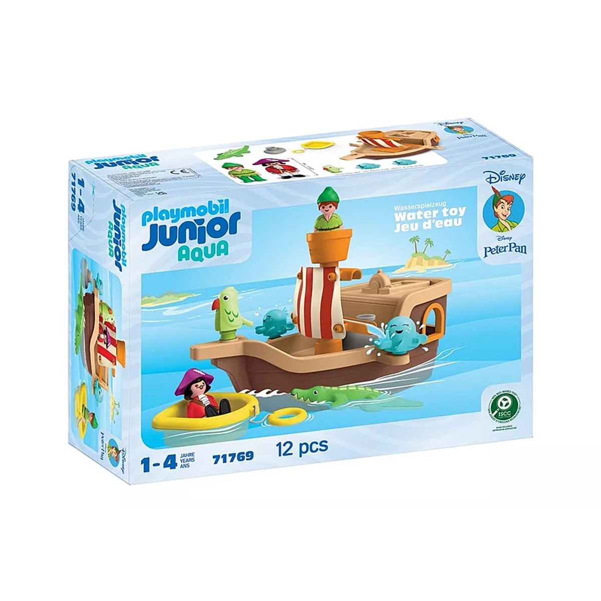 JUNIOR & Disney : Peter Pan et bâteau pirate multicolore, PLAYMOBIL
