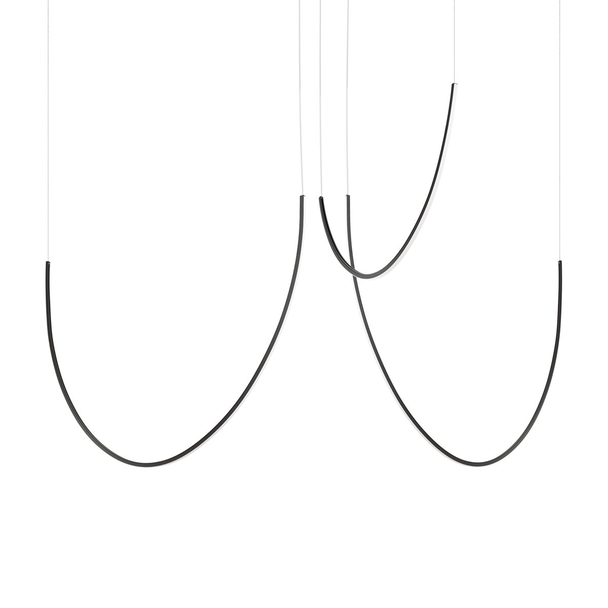 Lustre Aluminium Noir LED 3 Alvar noir, EDEN