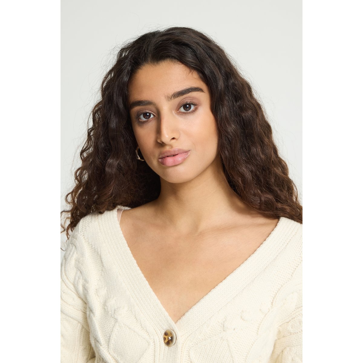 Cardigan manches longues beige birch, ICHI