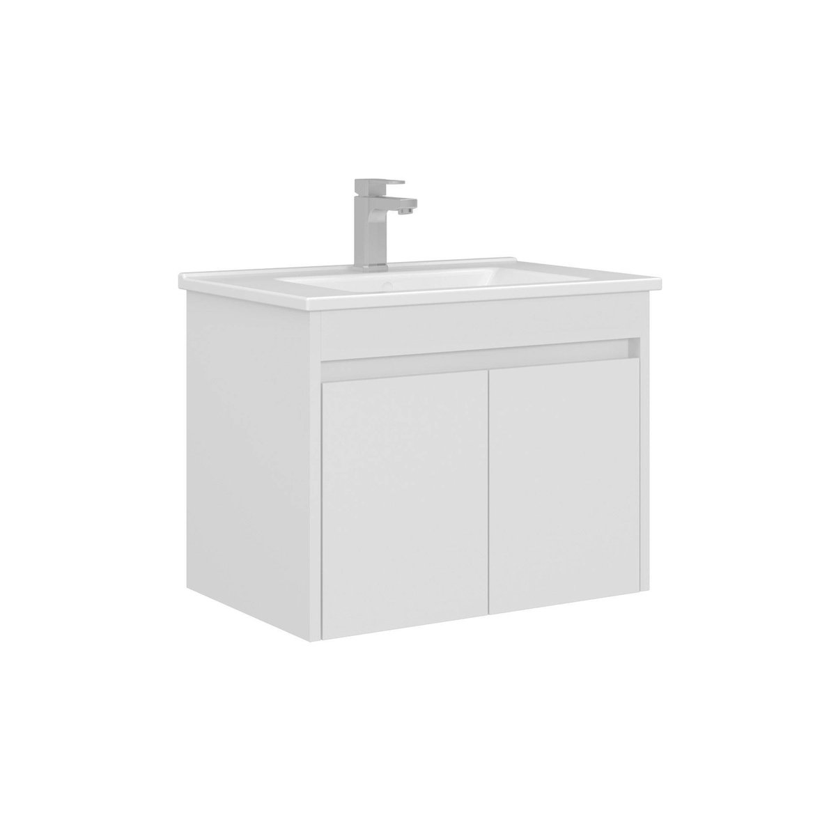 Meuble sous vasque suspendu 65 cm + vasque NAÏA blanc, PIER IMPORT