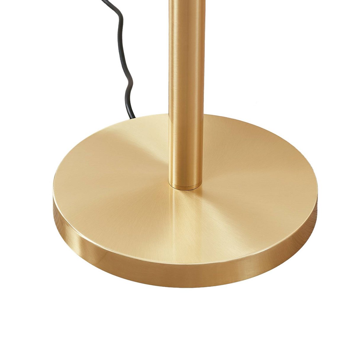 Lampadaire en métal moderne, Ignacia laiton mat, blanc, LINDBY