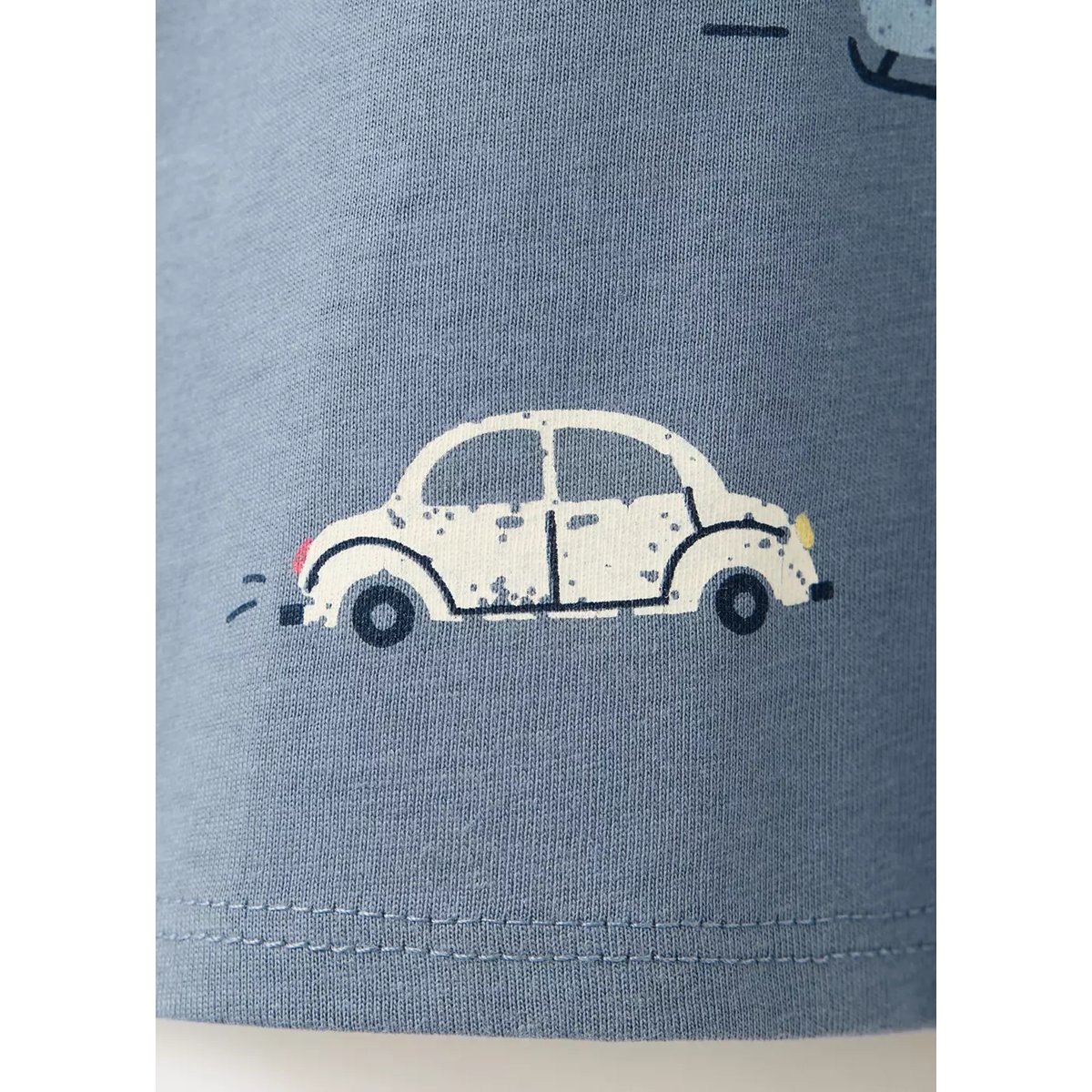 T-shirt 100 % coton à motifs bleu, MANGO BABY
