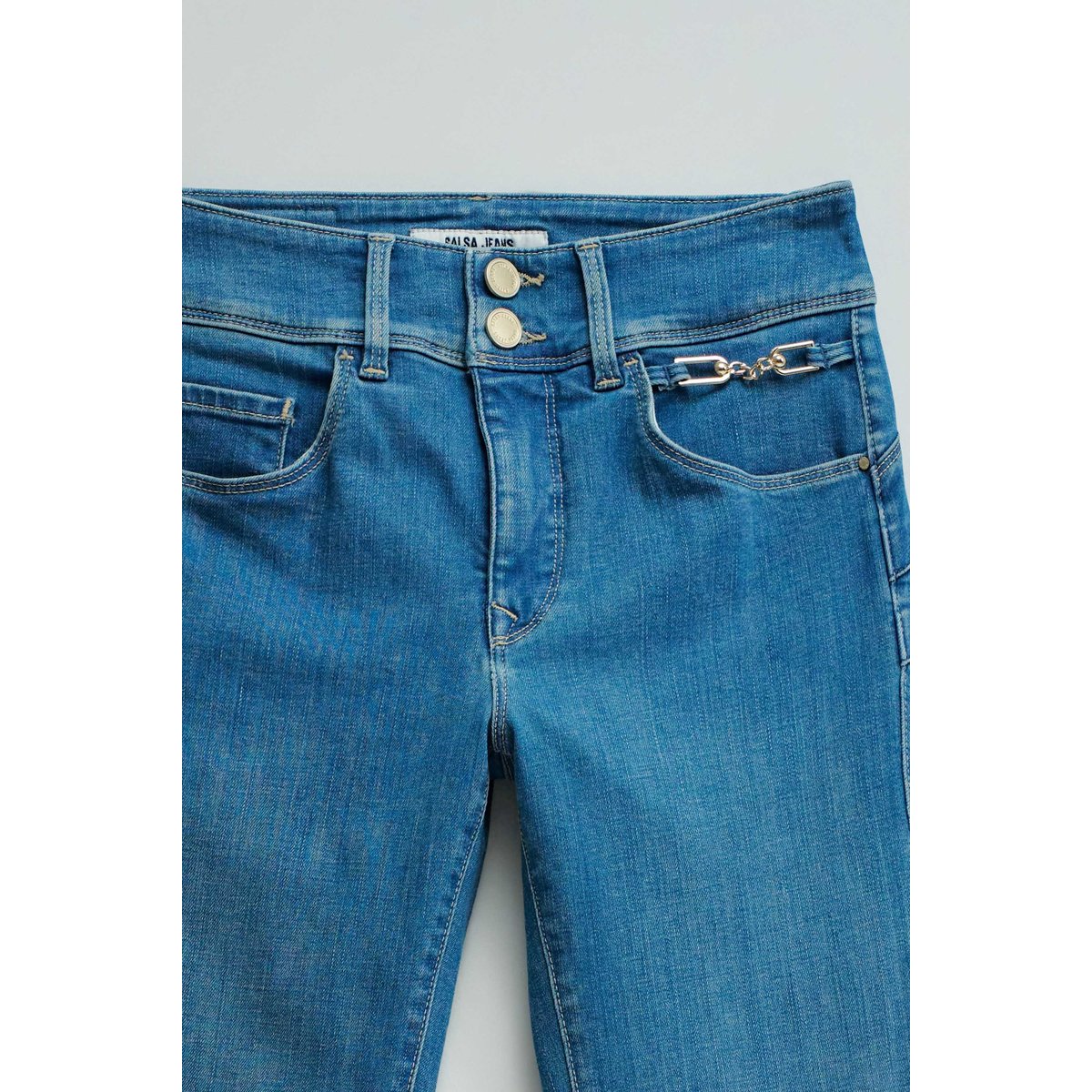 JEAN SECRET PUSH IN SLIM bleu turquoise, SALSA JEANS