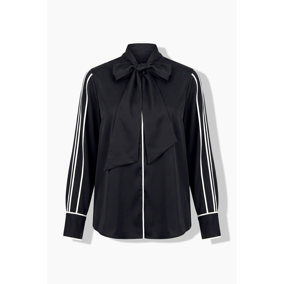Blouse avec lavallière amovible noir, ULLA POPKEN
