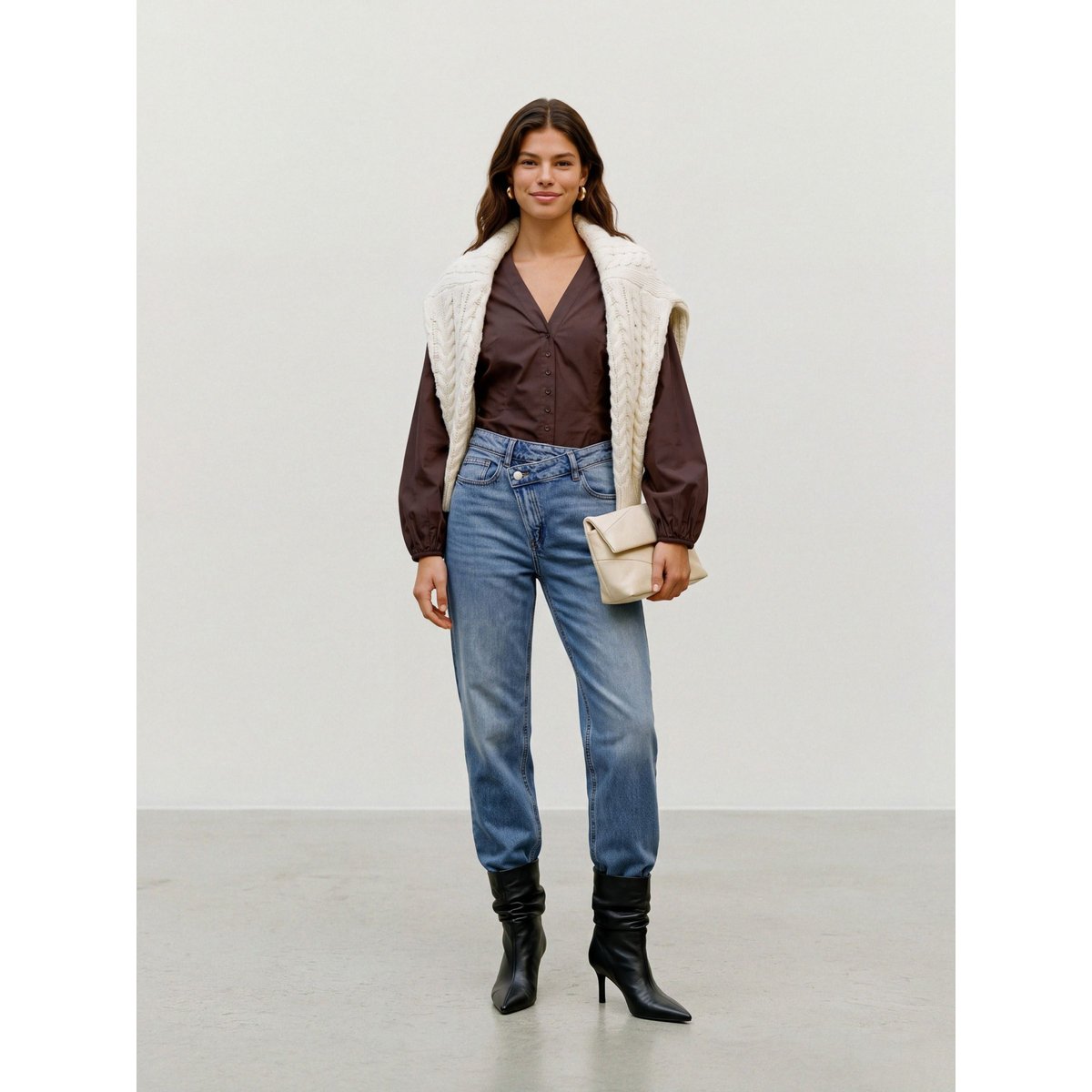 Chemise marron - chocolate torte 1, VERO MODA
