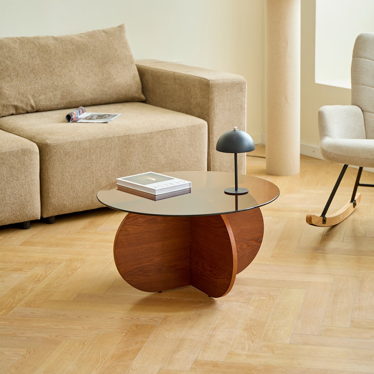 Table basse, verre trempé, ronde, RAUMA transparent, NORDLYS