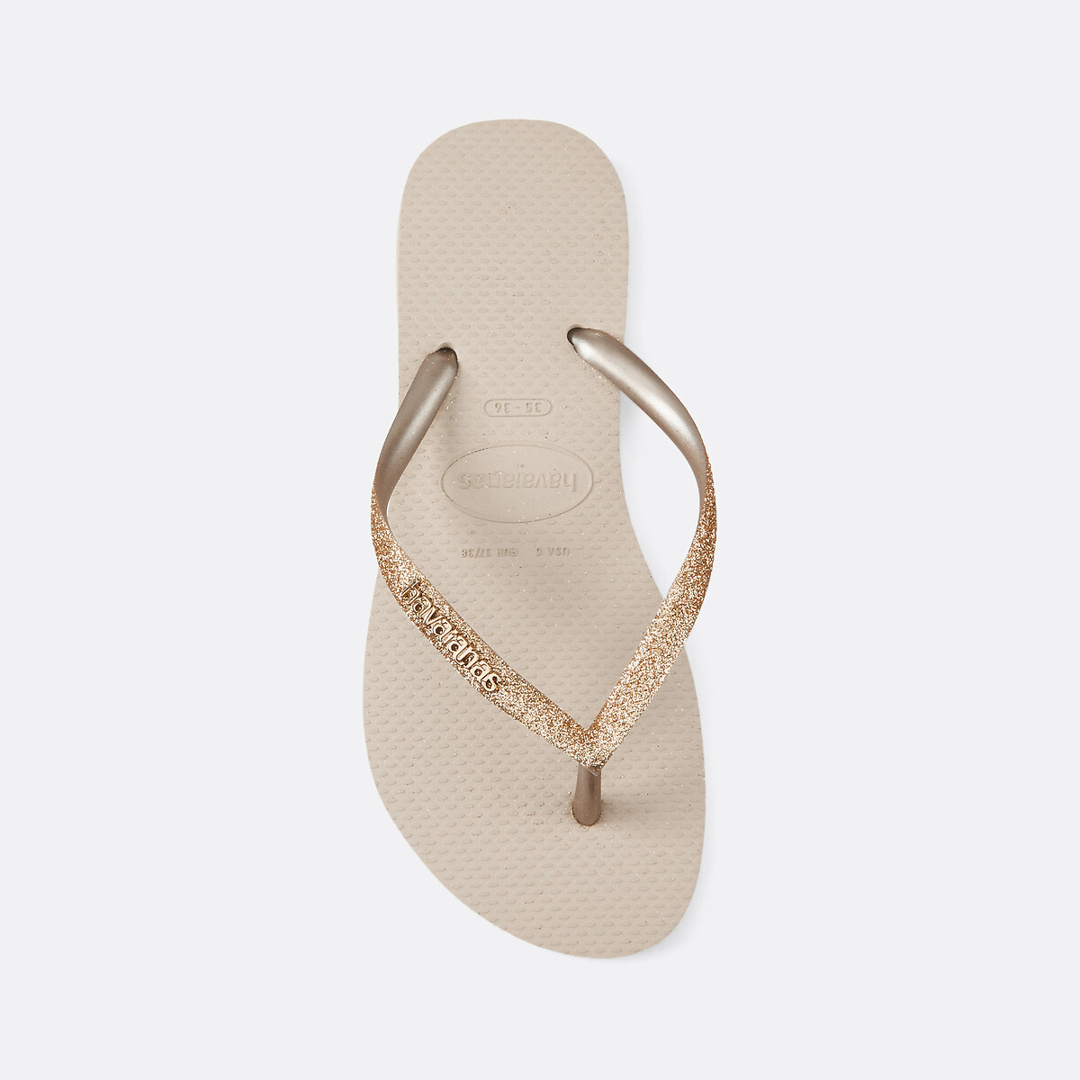 Tongs Slim Glitter II beige métallisé, HAVAIANAS