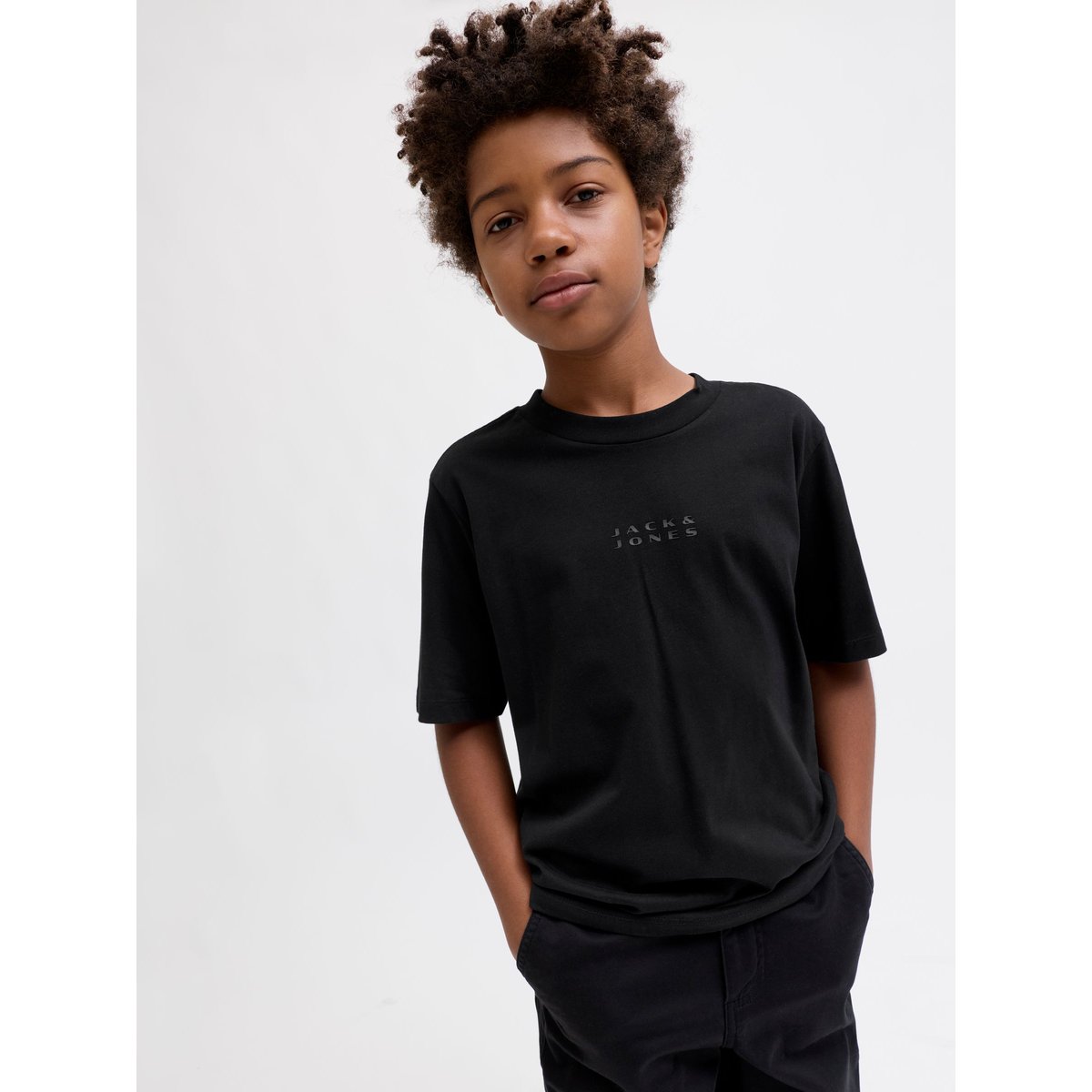 T-Shirt noire - black, JACK & JONES JUNIOR