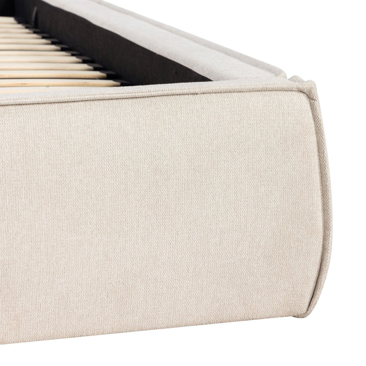 Lit coffre en tissu 160x200cm- LIBERIO beige, DRAWER