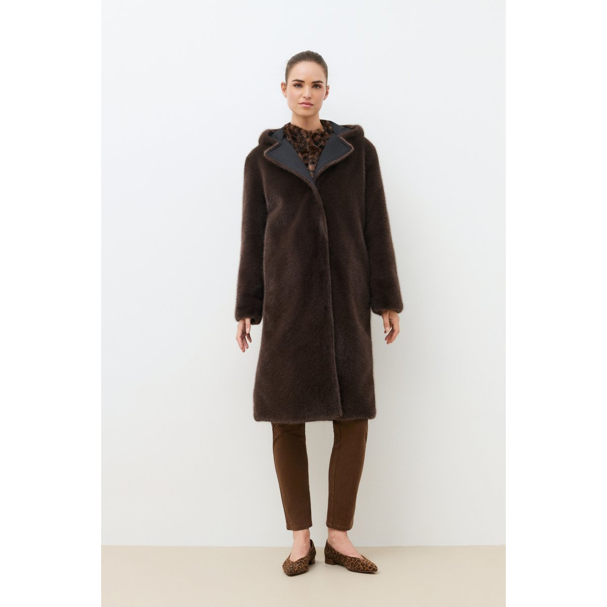 Manteau droit ceinturé GADRIAN noir, CAROLL