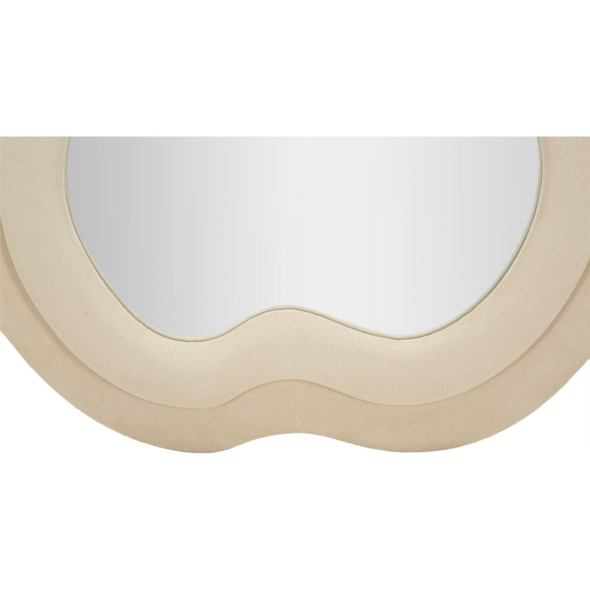 Miroir mural ondulé cadre tissu doux GLAM crème, RECOLLECTION