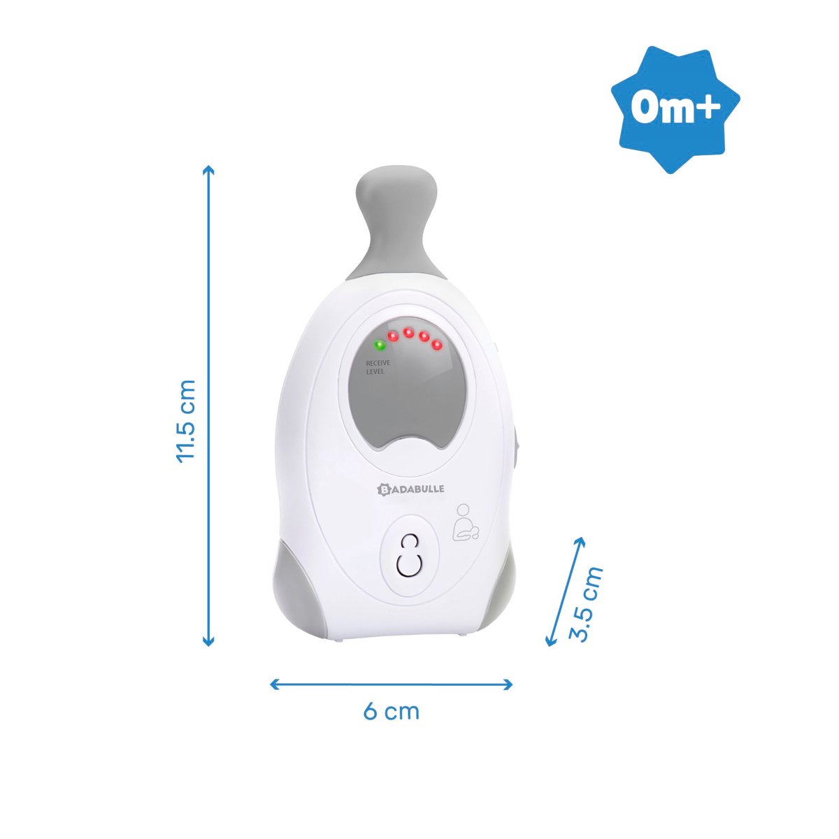 Babyphone Ecoute Bébé Baby Online 300m Plus blanc, BADABULLE