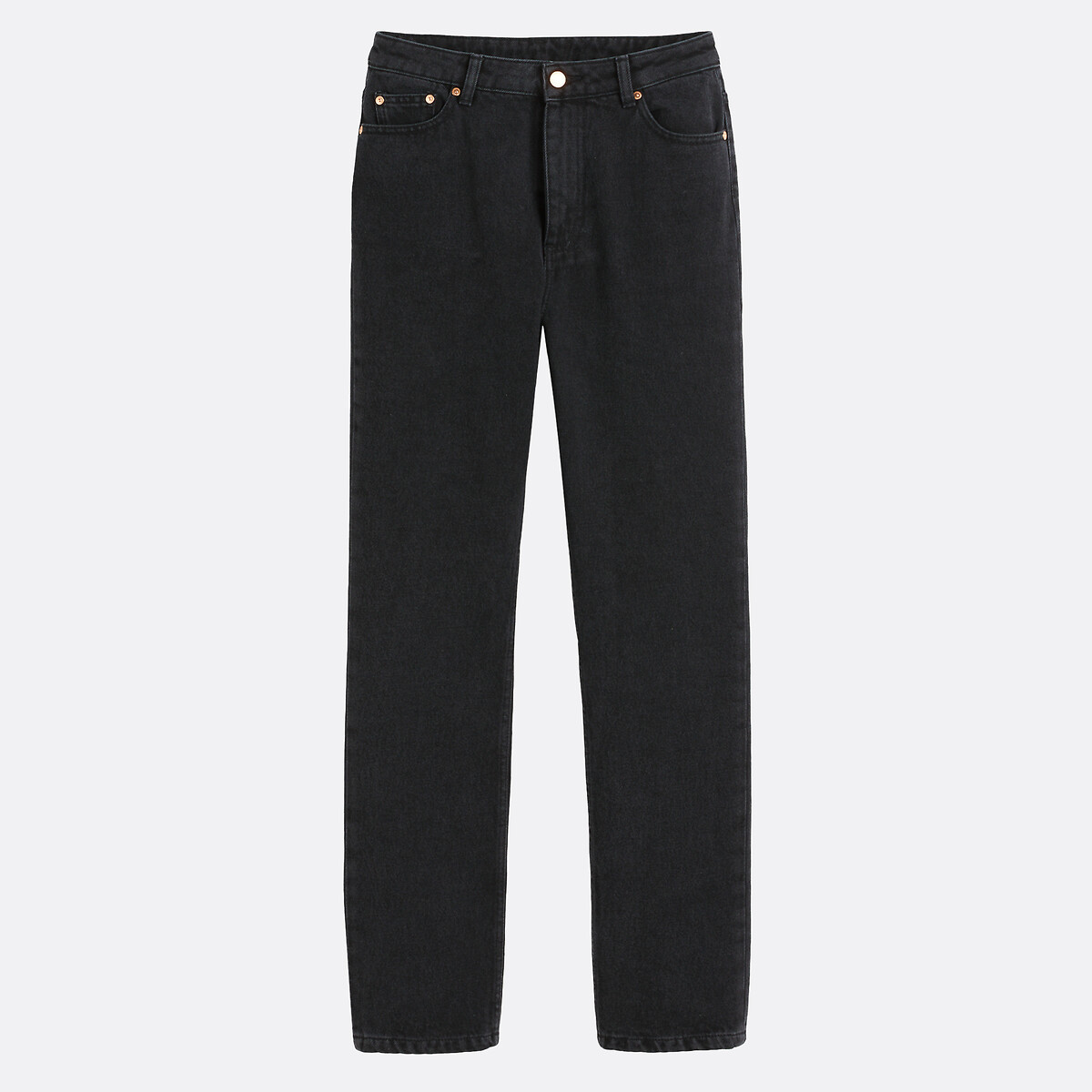 Straight High Waist Jeans brushed black, LA REDOUTE COLLECTIONS