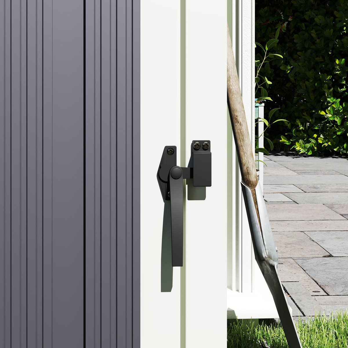 Abri pour poubelles Acier galvanisé Gris gris, OUTSUNNY