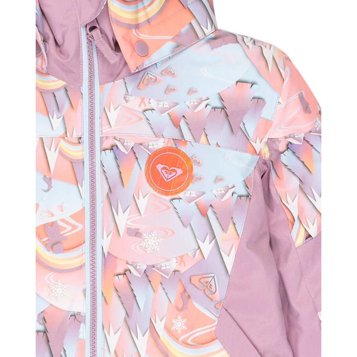 Veste de snow technique SNOWY TALE. orange coral chic papercut, ROXY