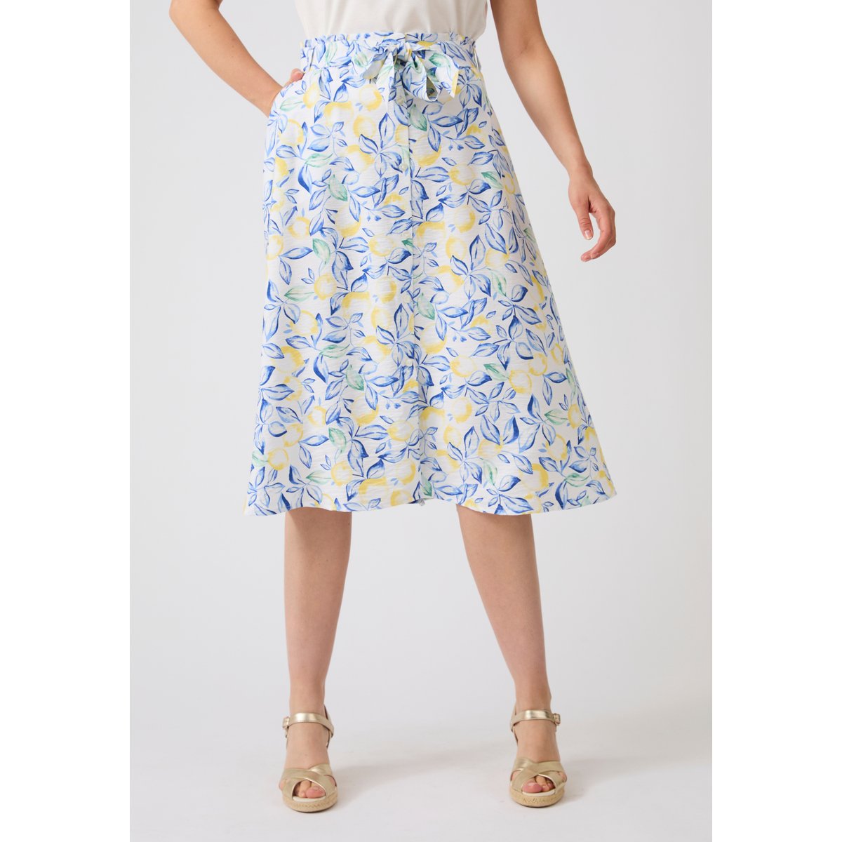 Jupe Climatyl boutonnée blanc imp., DAMART