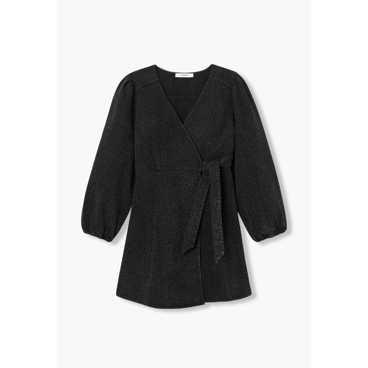Robe portefeuille léopard imprimé noir, PROMOD