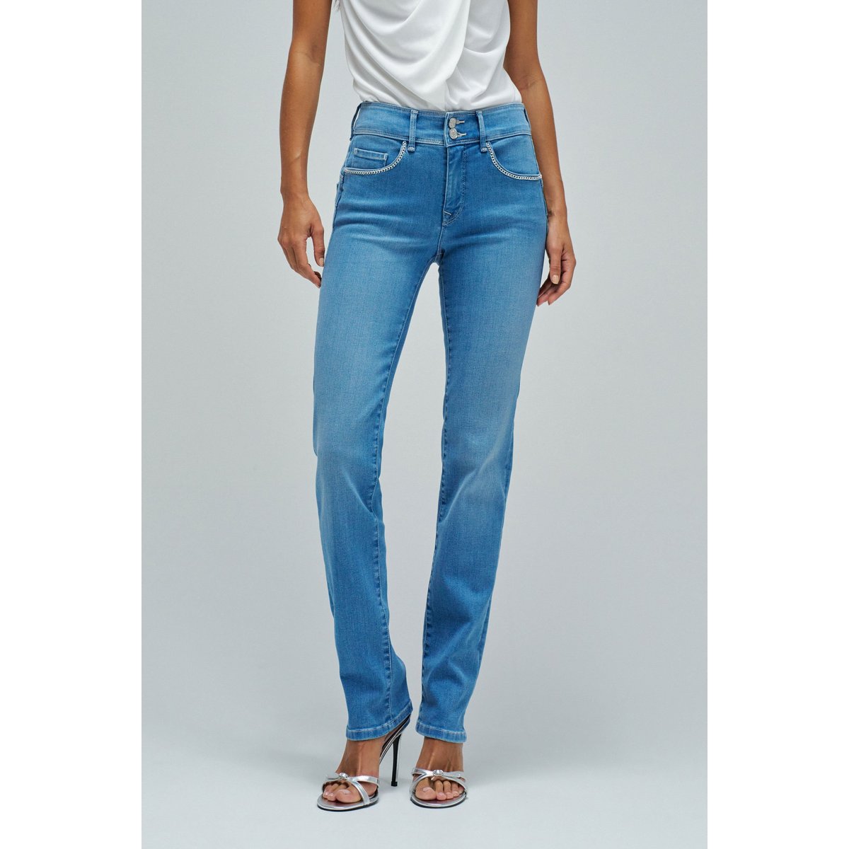 JEAN SECRET PUSH IN SLIM bleu turquoise, SALSA JEANS