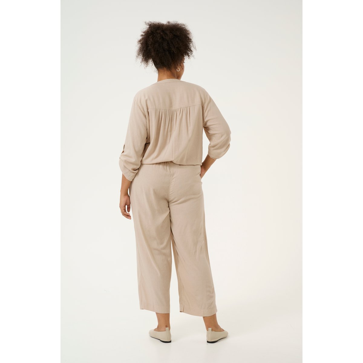 Pantalon casual beige feather gray, KAFFE CURVE