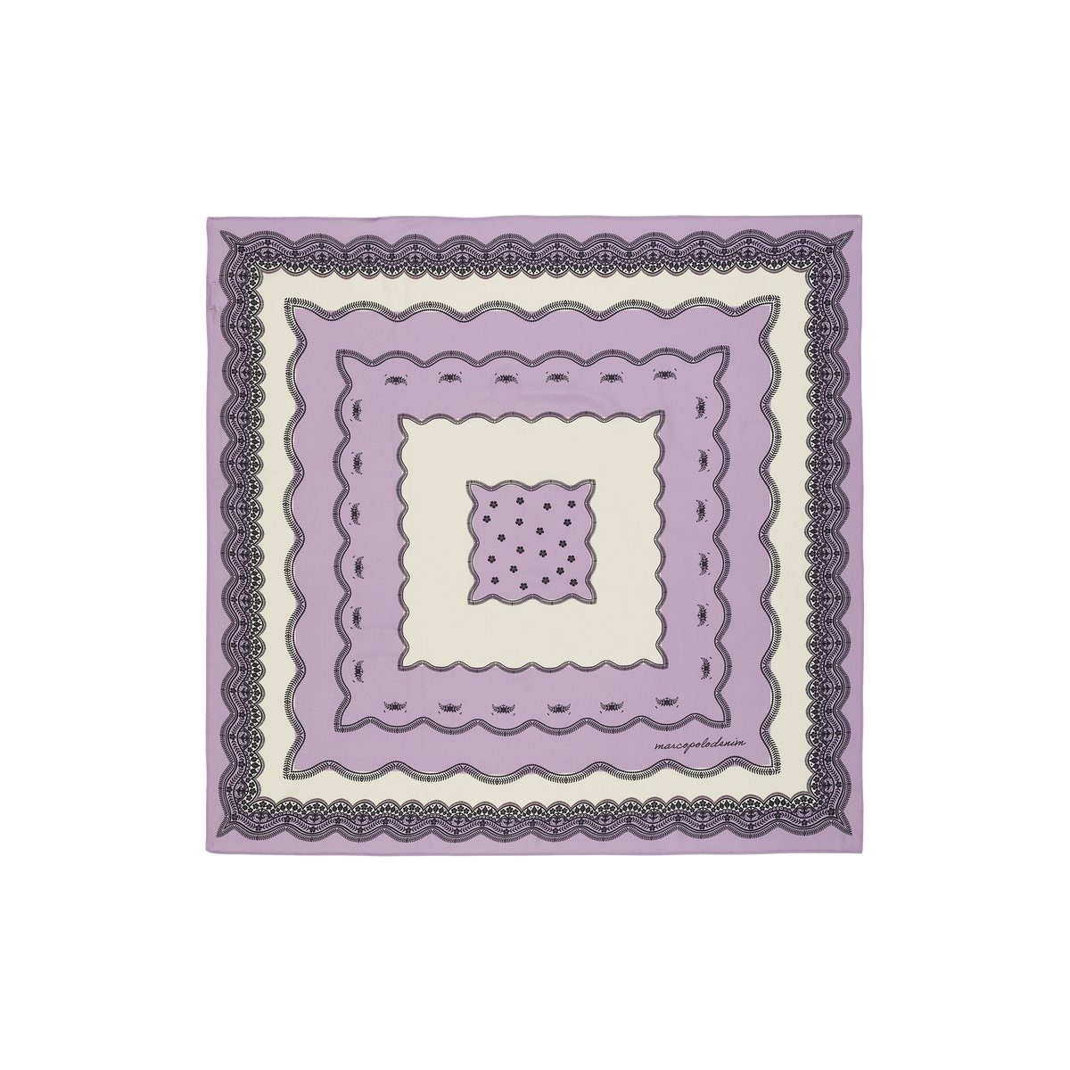 Écharpe imprimée en sergé de viscose violet, MARC O’POLO DENIM