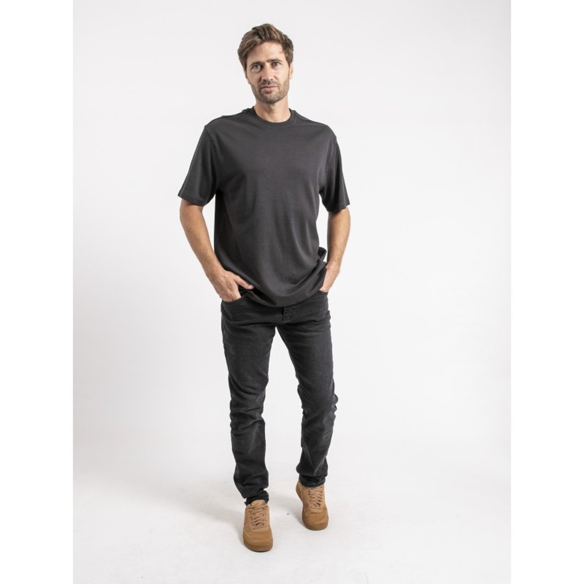 T-shirt Manches Courtes Coton Oversize Jocitron gris, RITCHIE