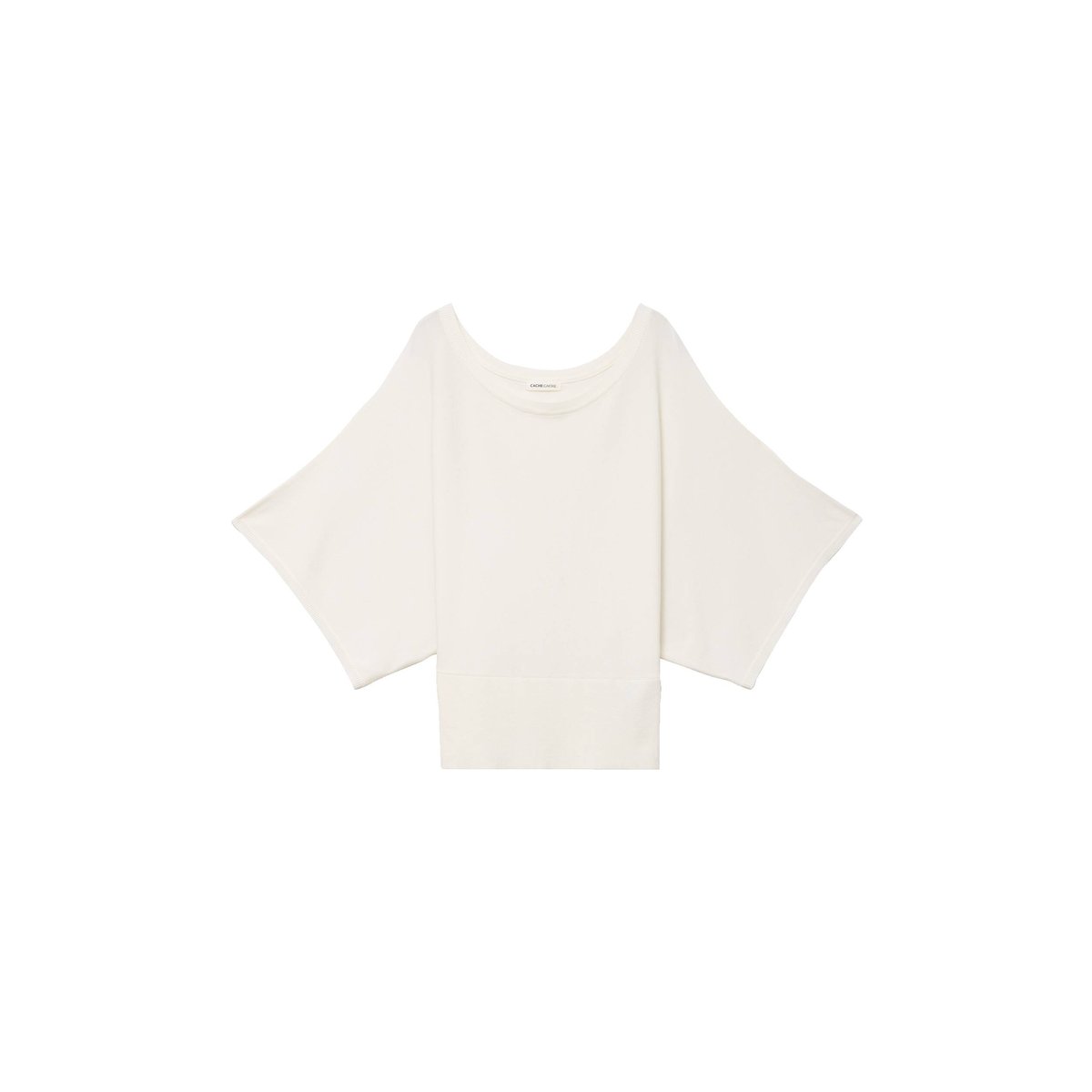 Pull ample manches courtes col rond ecru, CACHE CACHE