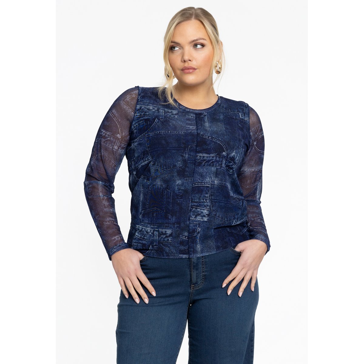 Tunique avec manches longues bleu, YOEK
