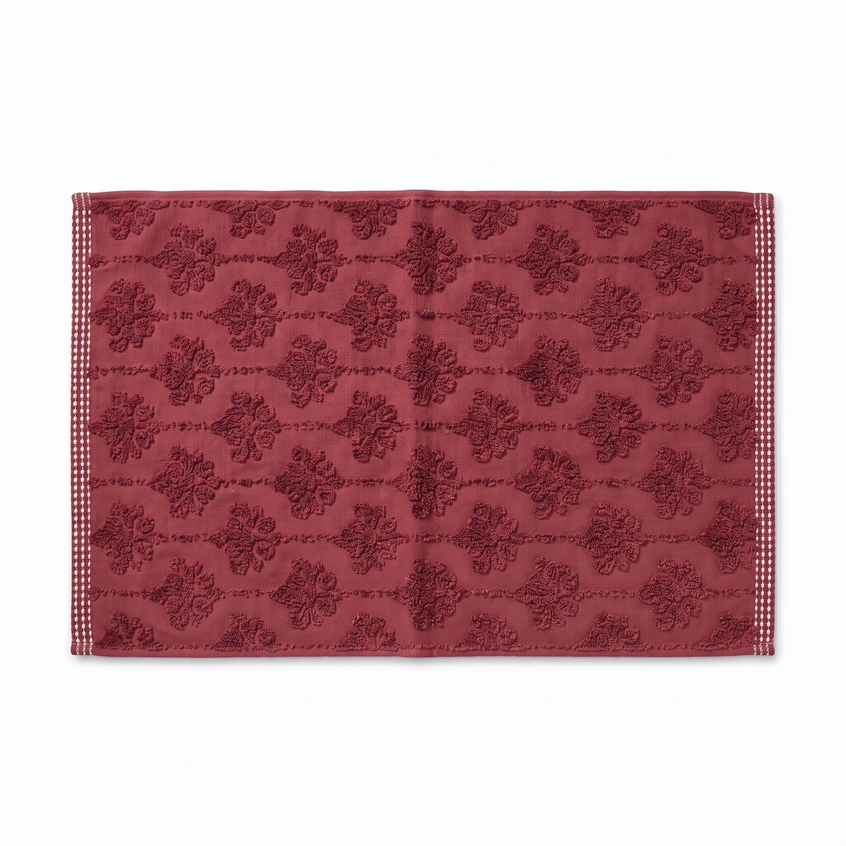 Tapis de bain Néroli - Éponge jacquard ciselée - 900 g/m² prune, TRADITION DES VOSGES