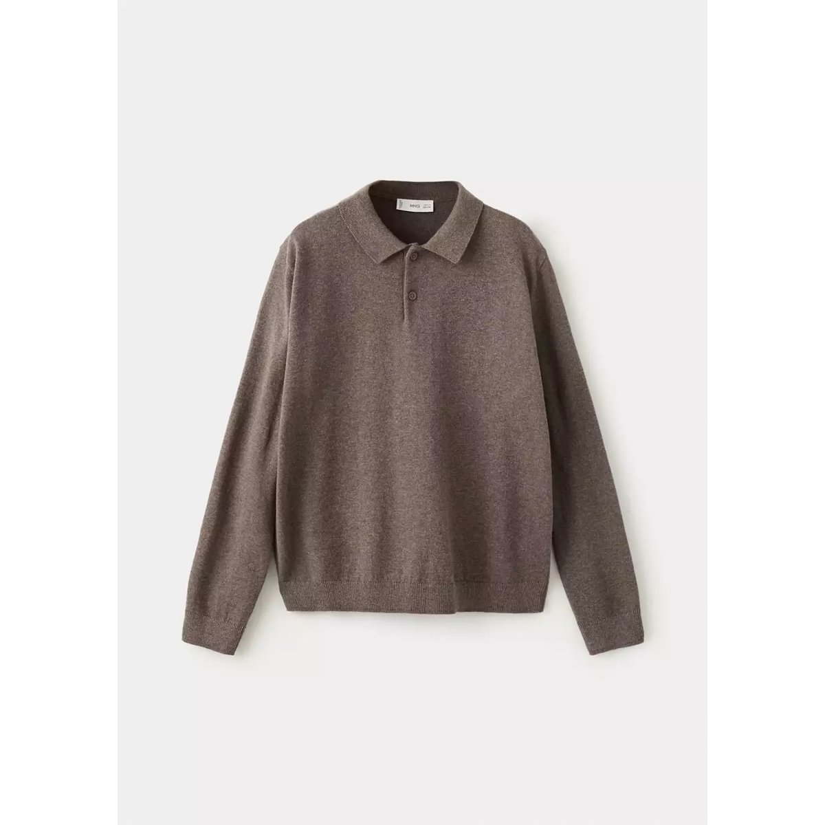Pull-over maille col polo marron, MANGO KIDS