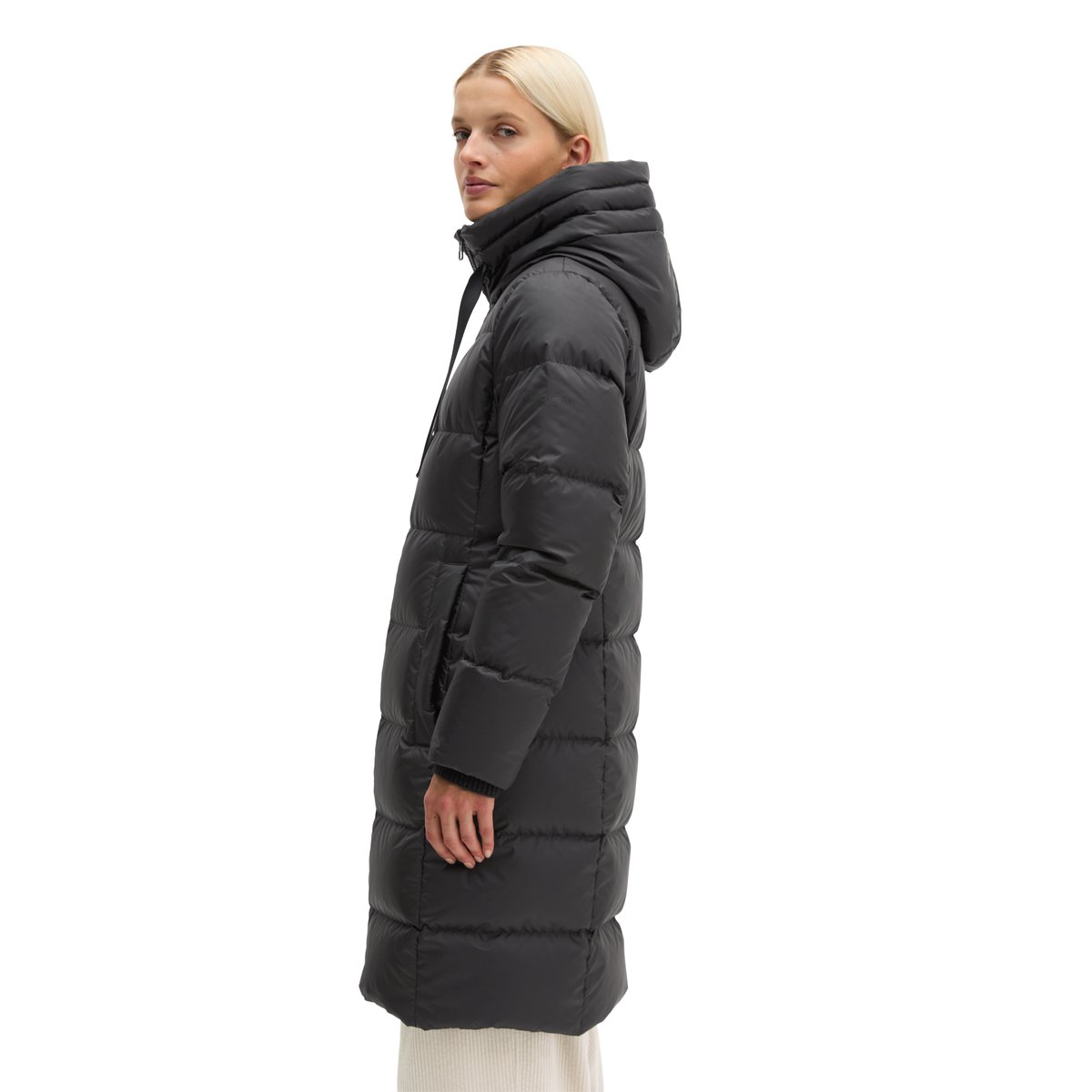 Manteau matelassé en duvet à capuche, coupe régulière avec une surface hydrofuge noir, MARC O'POLO