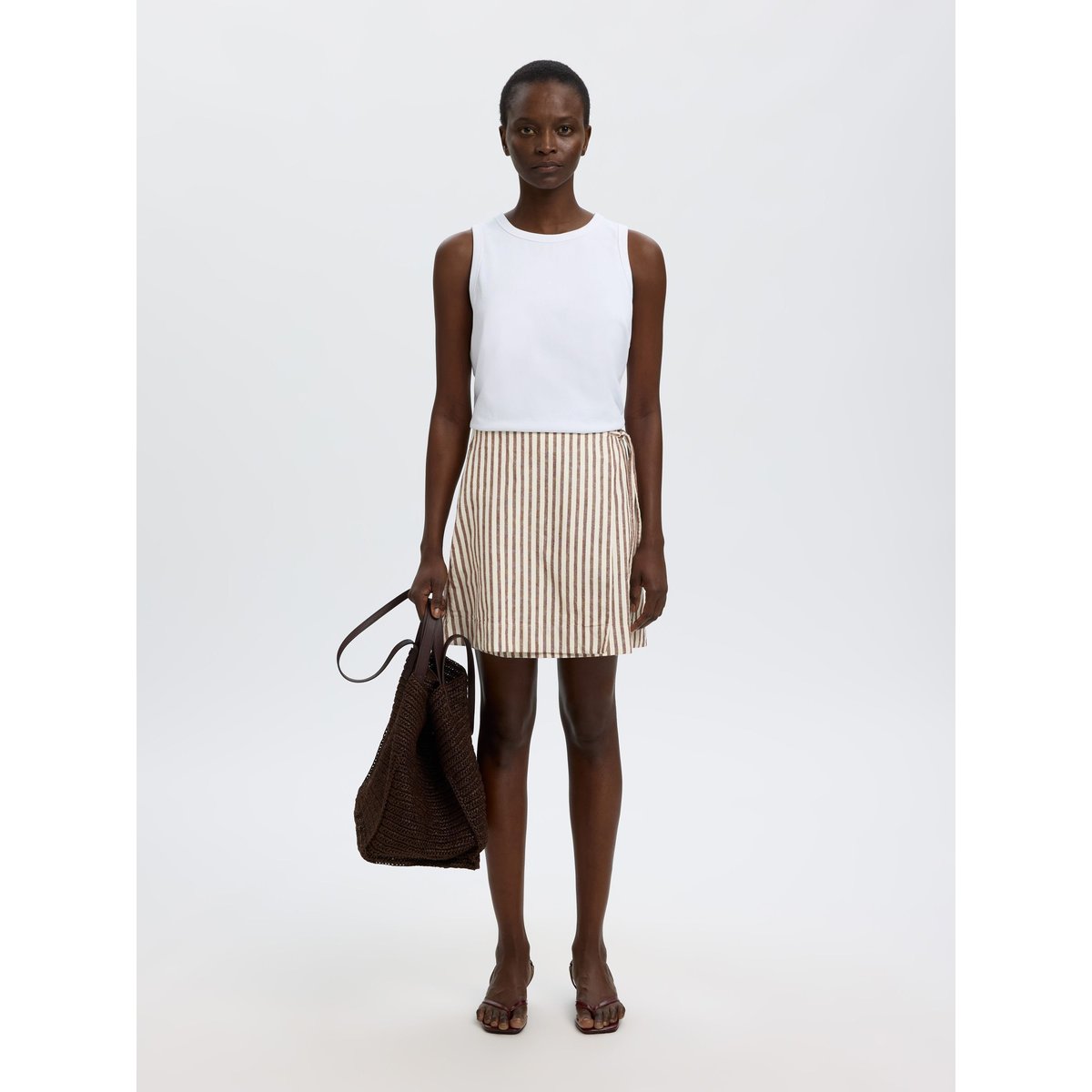 Jupe Portefeuille egret, SELECTED