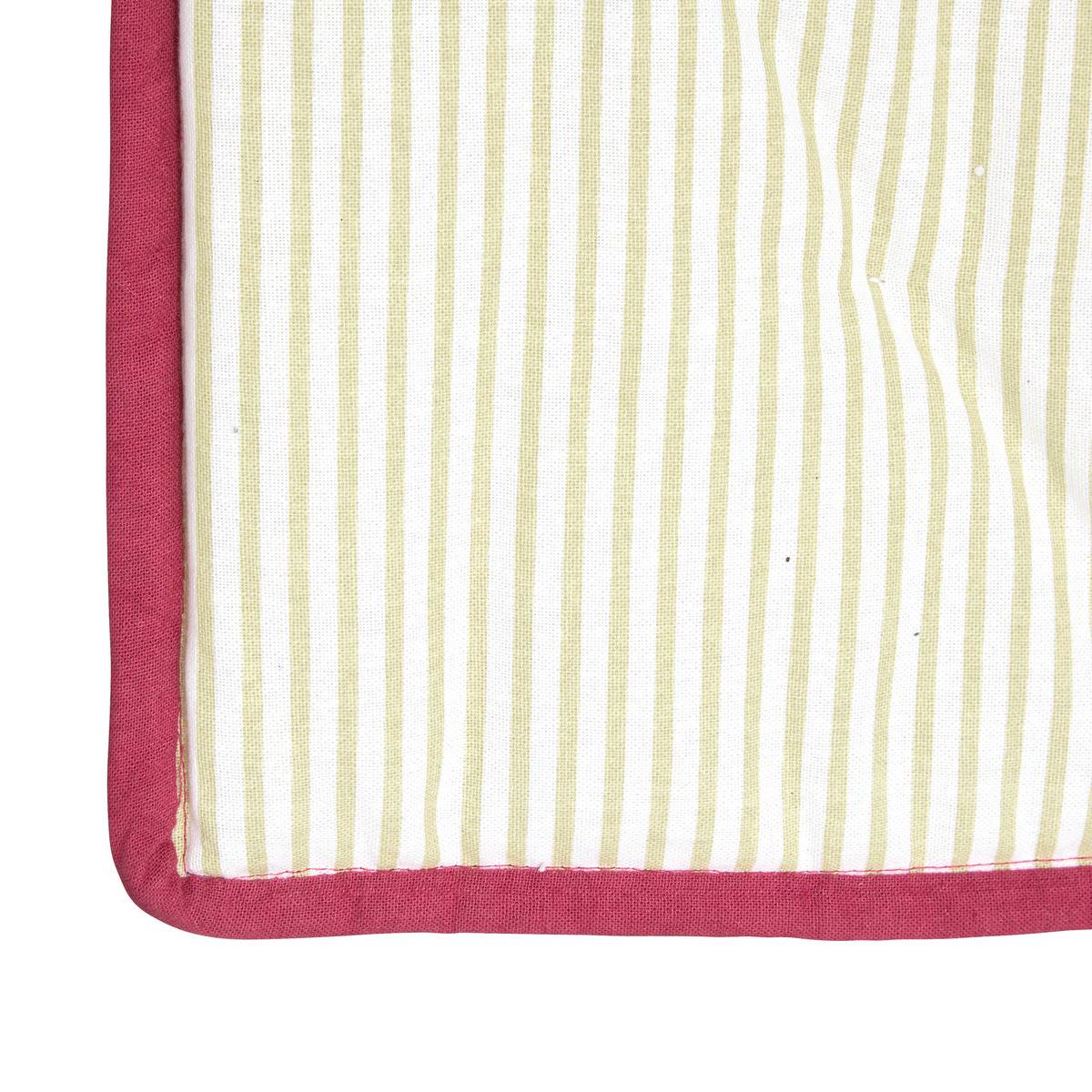 Matelas de sol 180x60cm en coton FLEUR DE ROSE vert clair, ATMOSPHERA