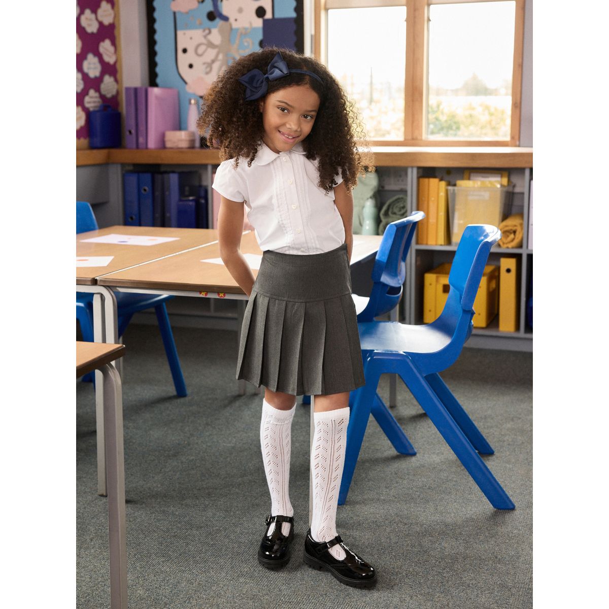 Jupe d’école plissée, lot de 2 gris, NEXT