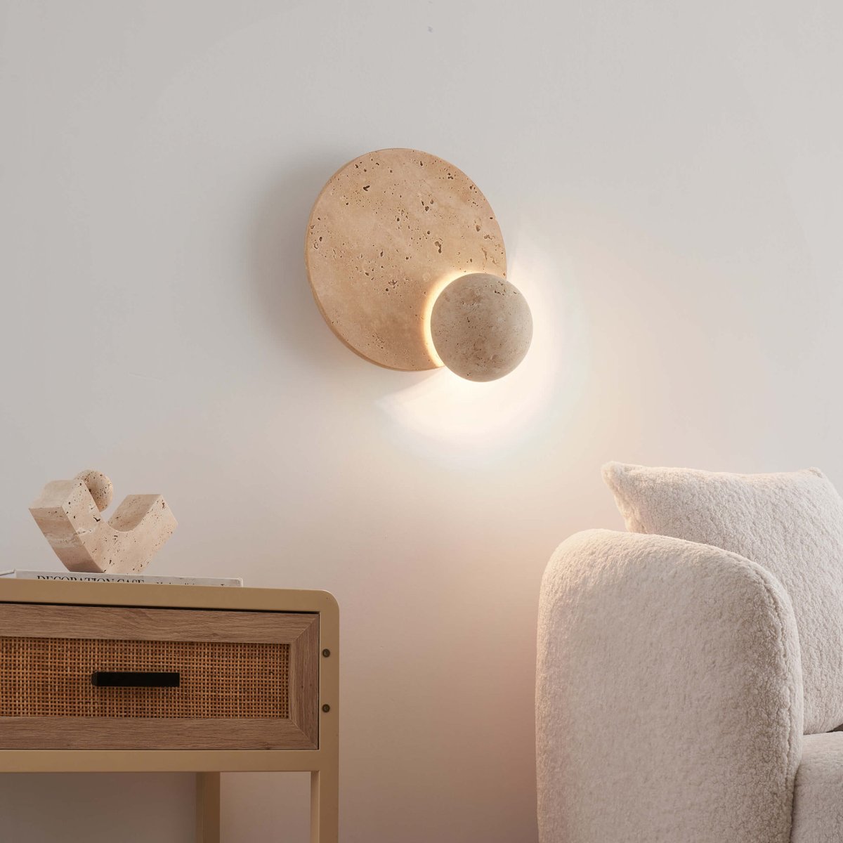 Applique à LED en travertin - ORSOLA beige, KOSILUM